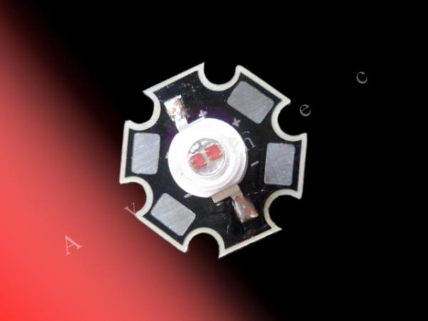 5W High Power LED auf Starplatine 630nm - 640nm rot